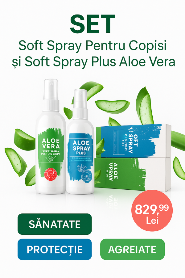 Set Soft Spray pentru copii și Soft Spray Plus Aloe Vera